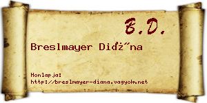 Breslmayer Diána névjegykártya